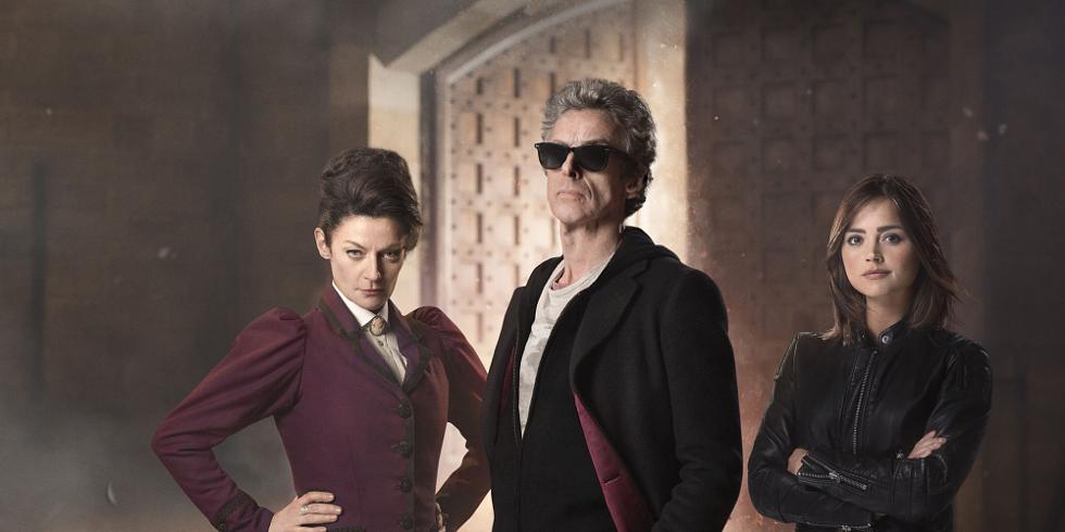 Michelle Gomez, Peter Capaldi & Jenna Coleman in Doctor Who S09E01: &#39;The Magician&#39;s Apprentice&#39;